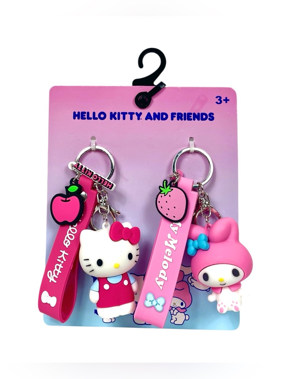 Hello Kitty and My Melody Pink Keychain Set